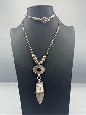 Heet Heet Silver-Tone Pendant Necklace with Clear Crystal Accent